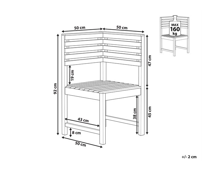 Beliani Silla de jardín TREIA Marron