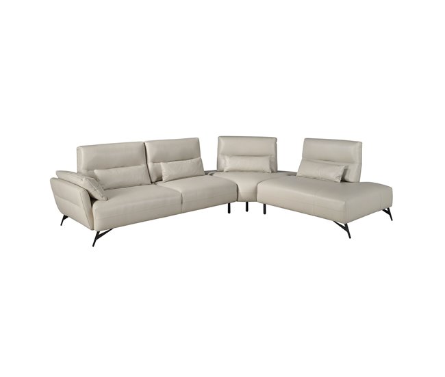 ANGEL CERDA Sofá chaise longue derecha piel Arena