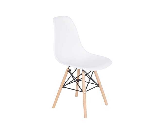 Pack Mesa Redonda de Cristal Templado + 4 Sillas Nordic 120x120 Blanco
