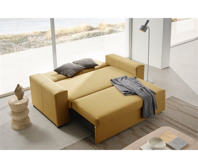 Sofá Cama Alta Gama 3 Plazas Capri Amarillo