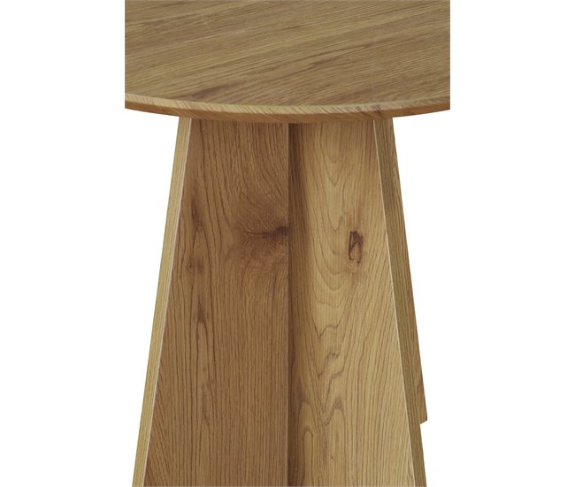 Mesa de centro fija redonda LINA Roble