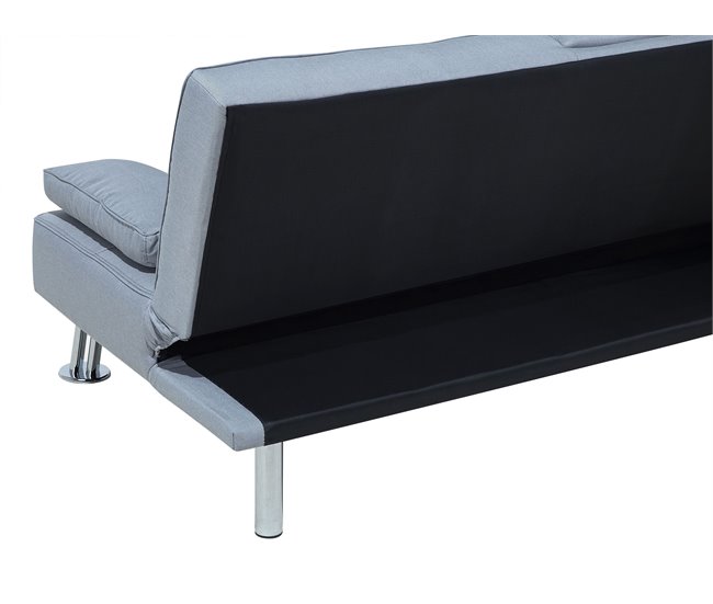 Beliani Sofá de 3 plazas Poliéster ROXEN Gris Claro