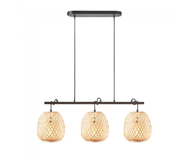 Lámpara colgante Hisoka XL (3 luces) Bambú Natural Natural