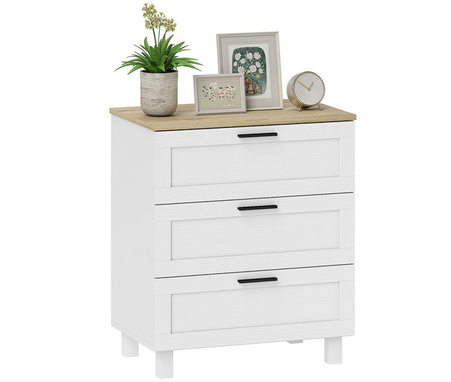 Cómoda Melamina de Madera, MDF HOMCOM Blanco