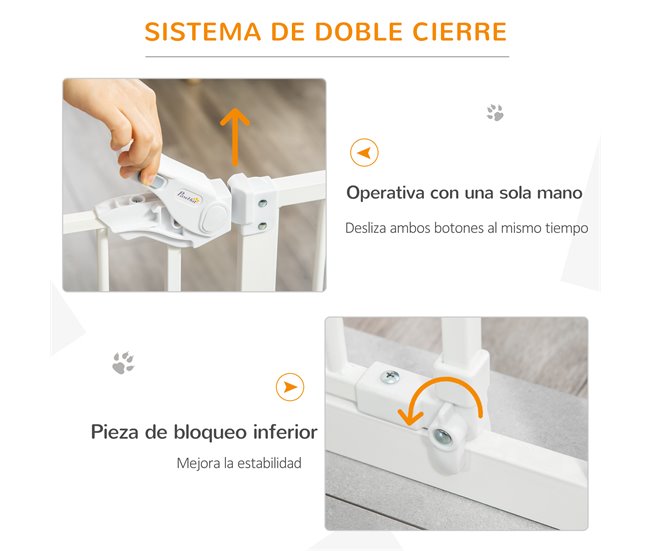 Barrera de Seguridad de Perros Acero y Plástico PawHut Blanco
