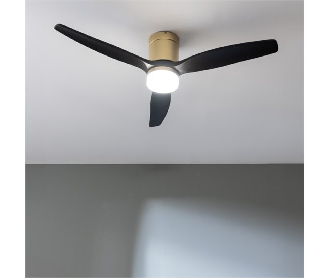 Cecotec Ventilador de techo con luz EnergySilence Aero 5600 Aqua Negro/ Dorado