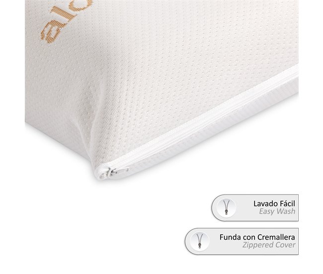 Vipalia Almohada Viscoelástica Compacta. Con tratamiento de Aloe Vera Blanco Veta