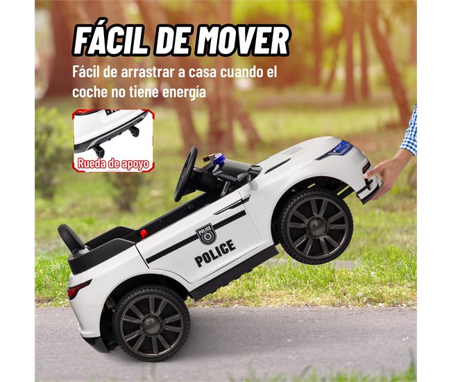 Coche Eléctrico Infantil PP, Acero AIYAPLAY Blanco
