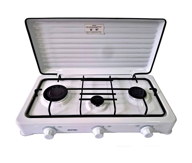 Cocina de gas portátil MPM KN-03/1K Blanco