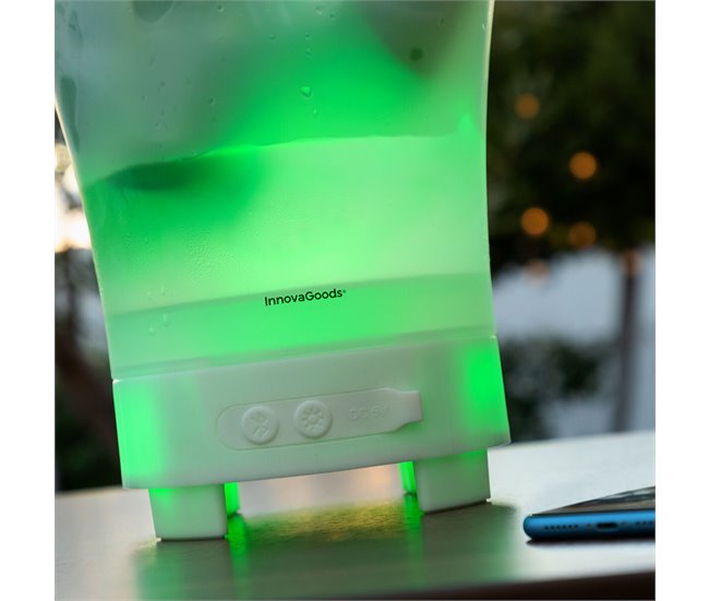 Cubitera LED con Altavoz Recargable Transparente