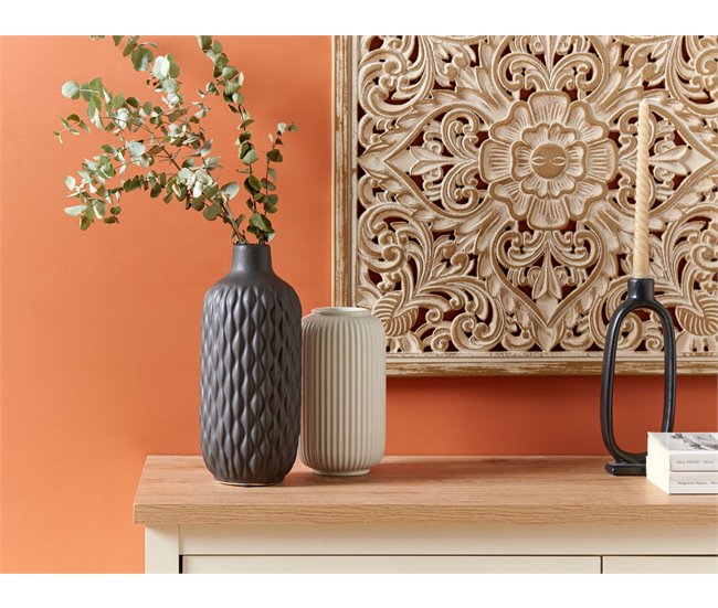 Beliani Jarrón decorativo EMAR Negro