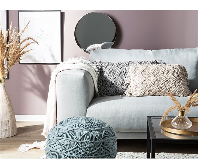 Beliani Cojín decorativo KIRIKKALE Gris Claro