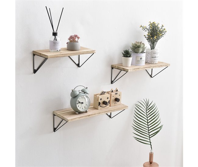 Set de 3 estantes de pared Amaro Madera