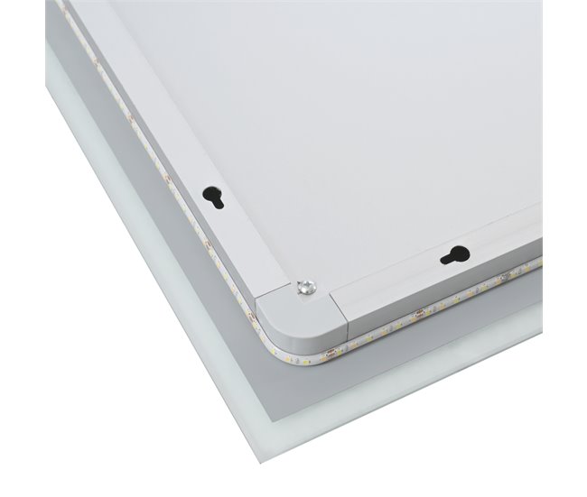 Espejo de pared con LED Lizzano para baño IP65 con antivaho lupa 60x3 Blanco