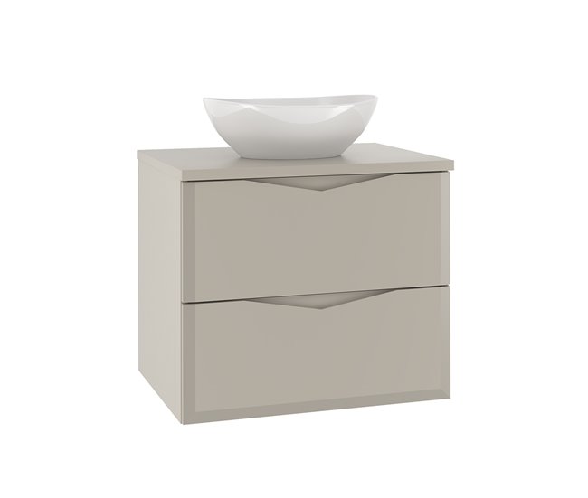 Conjunto de muebles con lavabo individual y columna Ellie 60 Beige