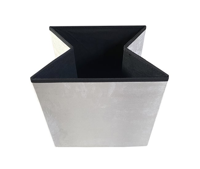 Puff Ottoman Almacenaje Cuadrado Terciopelo Plegable Beige