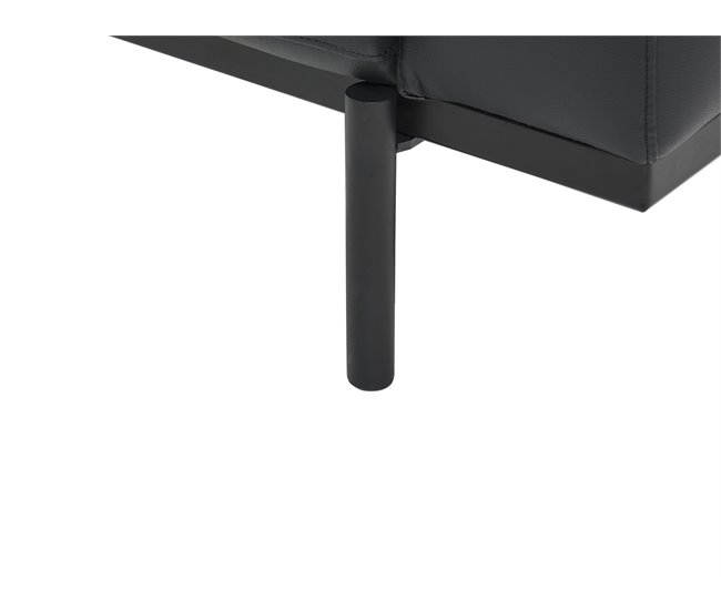 Beliani Sofá de 2 plazas Piel sintética SOVIK Negro