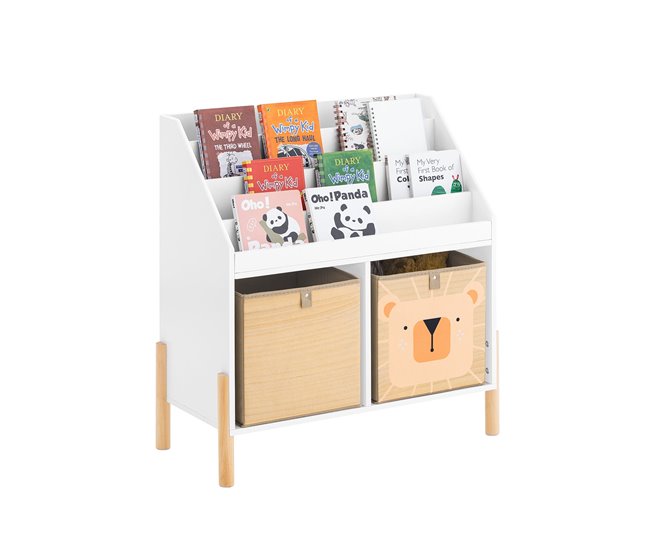 SoBuy KMB115-W Organizador para juguetes y libros Blanco