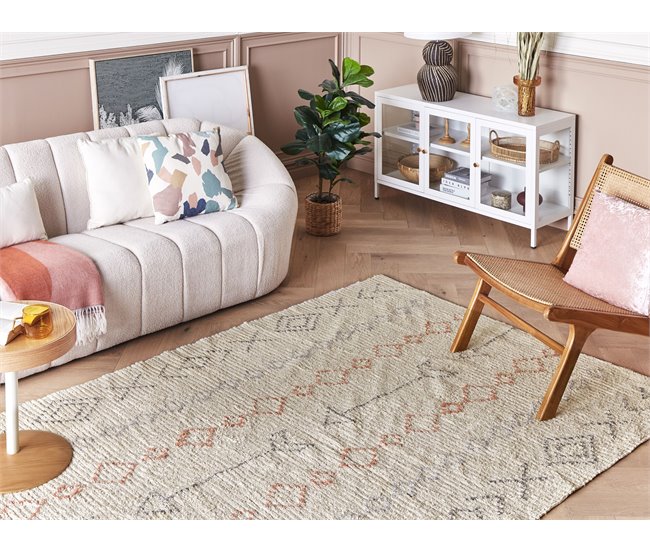 Beliani Alfombra de pelo corto DISPUR 140x200 Beige