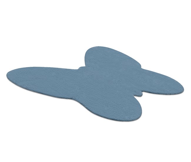 Alfombra de lavado moderna SHAPE 3150 Mariposa shaggy 80x80 Azul