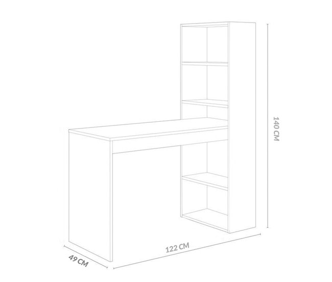 Escritorio Villena  estantería 122x49 Blanco