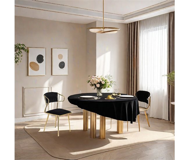 2 piezas, silla de comedor, silla alta Negro