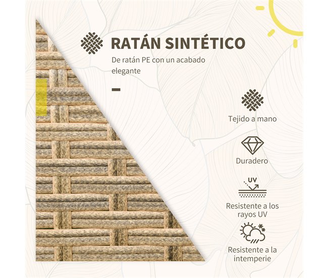 Muebles de Ratán Ratán PE, Poliéster, Acero Outsunny Crudo