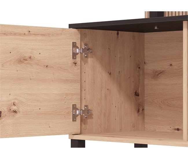 Compacto tv 208 cm negro y roble BELGRADO Negro/ Madera