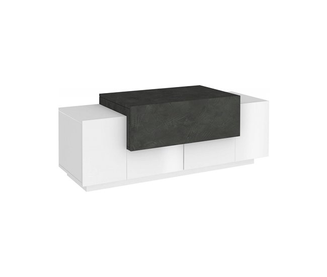 Aparador efecto madera 120 Blanco Brillo