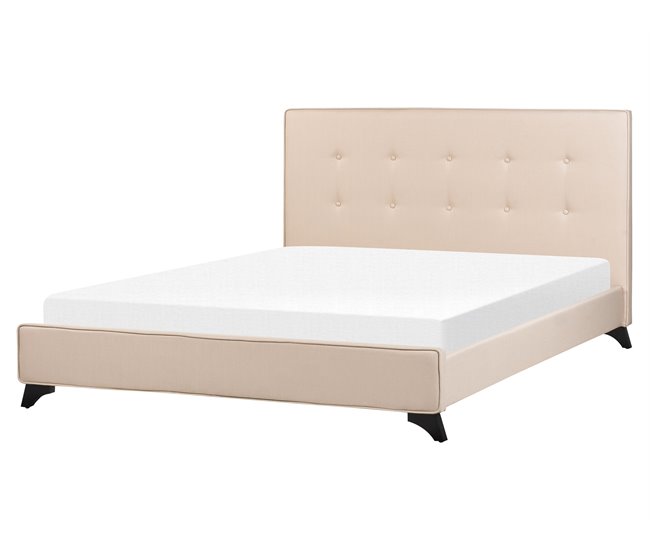 Beliani Cama con somier Poliéster AMBASSADOR 172x216 Beige