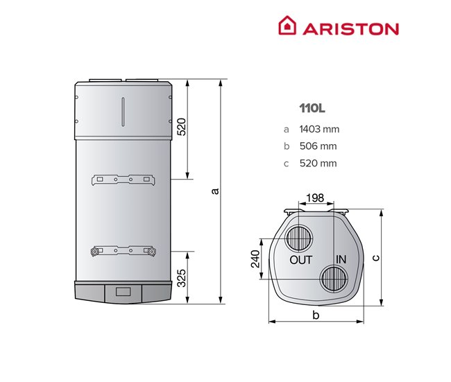 Aerotermia, Ariston, NUOS PLUS S2 WIFI 110 litros Blanco Brillo