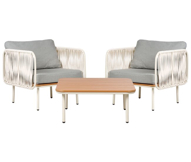 Beliani Conjunto longue SENISE Blanco/ Gris