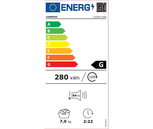 Secadora evacuación CORBERÓ CSVE710W 7kg blanco Blanco