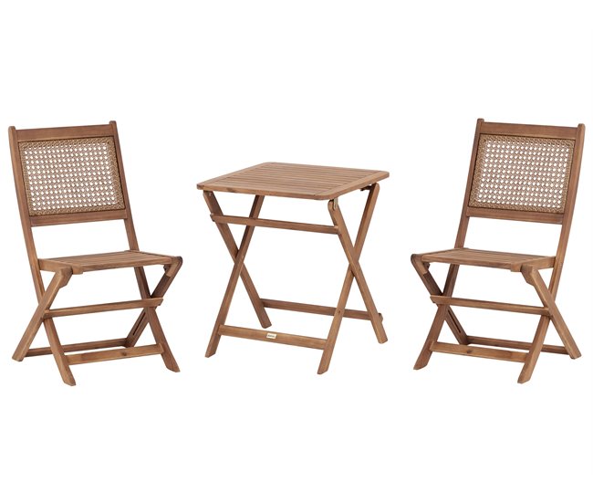 Beliani Conjunto bistro PARAGGI Madera Clara