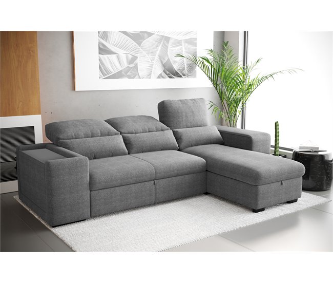 Chaise longue con cama HOXTON Gris