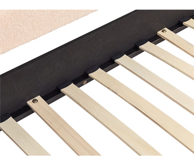 Beliani Cama con somier Bouclé TROYES 99x213 Beige