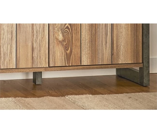 Aparador 2 puertas y 3 cajones INDUSTRY Gris/ Madera