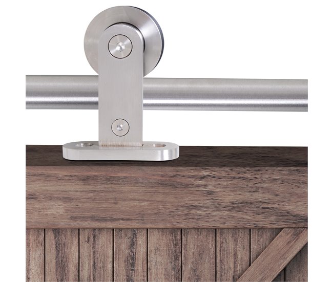 Kit Instalacion Puerta Corredera Acero Inoxidable HOMCOM 2 Plateado