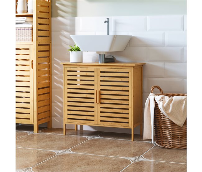 Armario de Baño Bambú kleankin, hogar - baño Marron