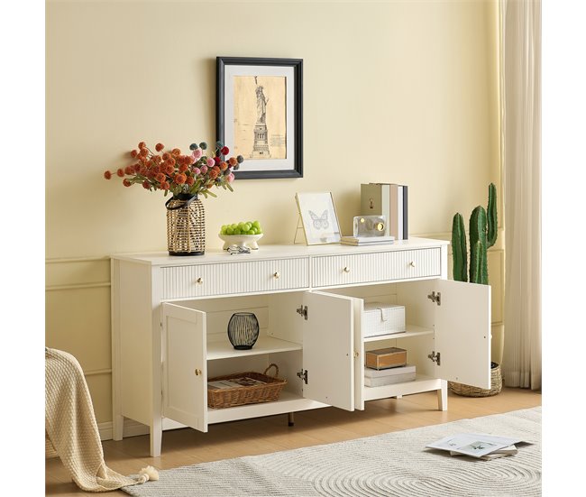 Aparador con 4 puertas y 2 cajónes Blanco