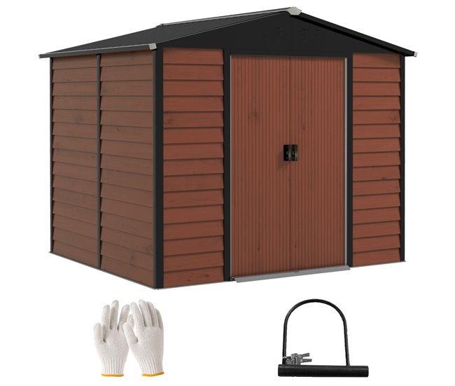Cobertizo de Jardín Acero Galvanizado Outsunny Marron
