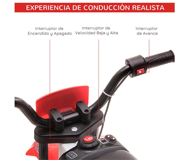 Moto Eléctrica para Niños PP, Metal HOMCOM Azul