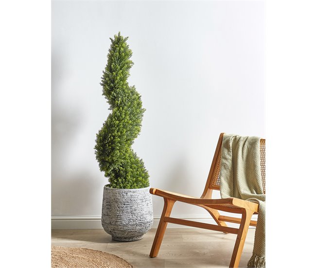 Beliani Planta artificial CYPRESS SPIRAL TREE Verde
