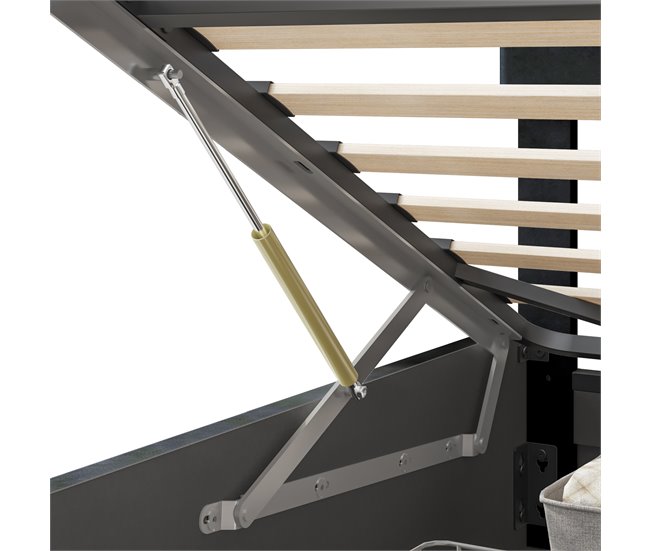 Cama con almacenamiento 200x180 Negro