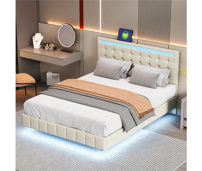 Marco de la cama Beige