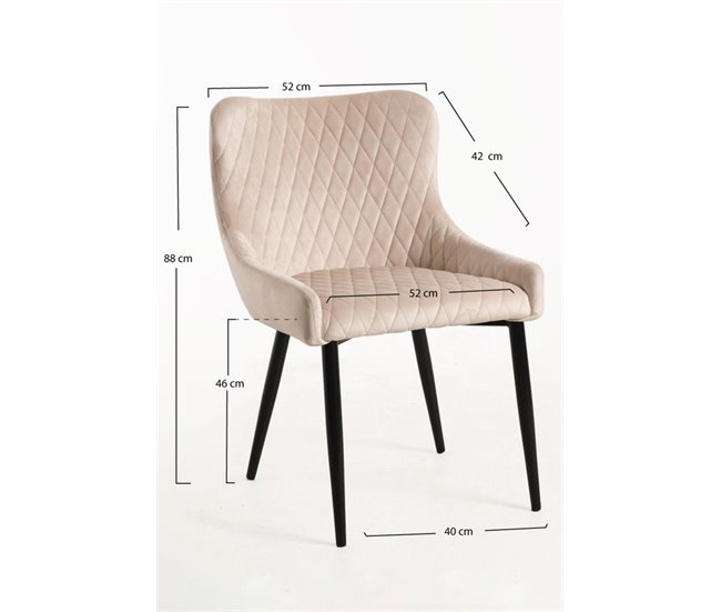 Silla Sanda Terciopelo Beige