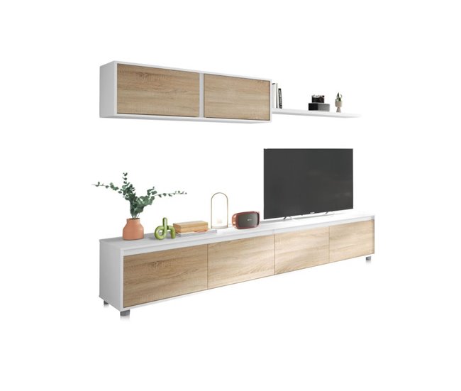 Mueble de TV - Salón Arlet 200 Blanco/ Gris