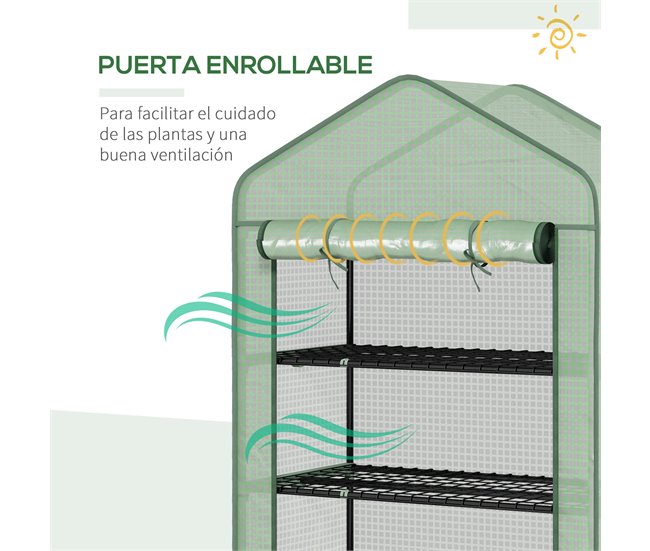 Invernadero de Jardín Acero, PE Outsunny Verde