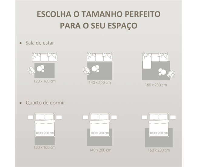 Alfombra para Salón Poliéster HOMCOM, hogar - decoración Crudo