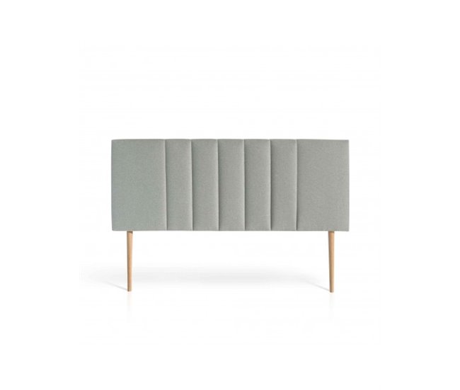 Cabecero de Tela y Patas de Madera Luna 150 Gris